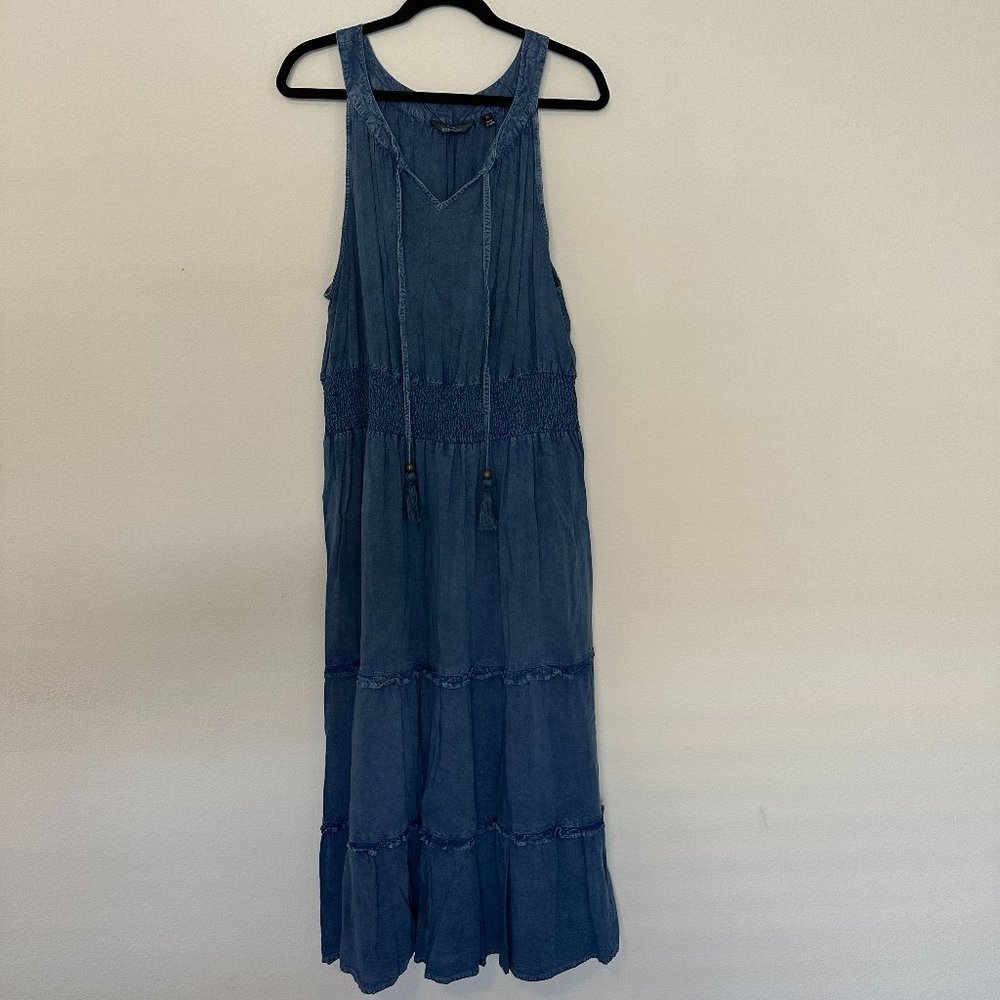 MIle Gabrielle Tiered Midi Dress with smocked waist